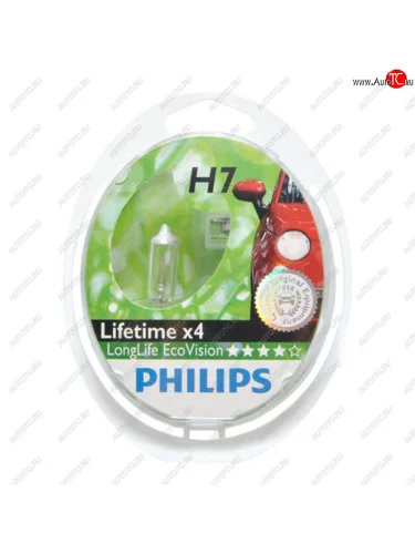 Лампа 12V H7 55W PX26d бокс (2шт.) Long Life Eco Vision PHILIPS PHILIPS 12972llecos2