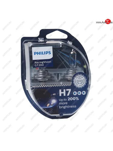 Лампа 12V H7 55W PX26d +200% бокс (2шт.) Racing Vision GT 200 PHILIPS PHILIPS 12972rgt2