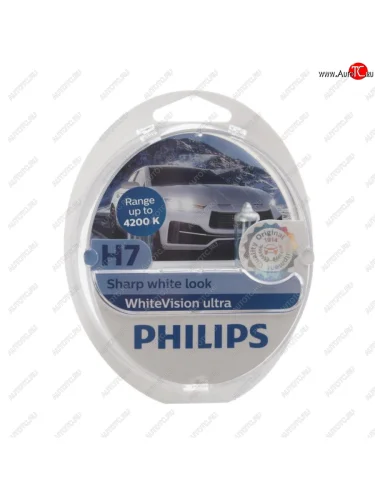 Лампа набор 12V H7 55W+W5WT105 PX26d 4200K бокс (2шт.+2шт.) White Vision Ultra PHILIPS PHILIPS 12972wvu2