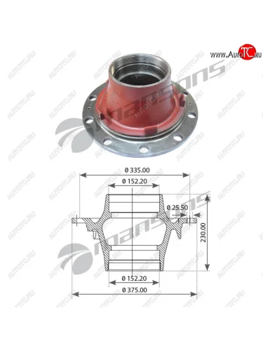 Ступица FRUEHAUF (без подшипника) MANSONS MANSONS 150.017