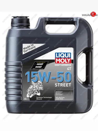 Масло моторное для 4-х тактных двигателей MOTORBIKE 4T STREET 15W50 синт.4л LIQUI MOLY LIQUI MOLY 1689