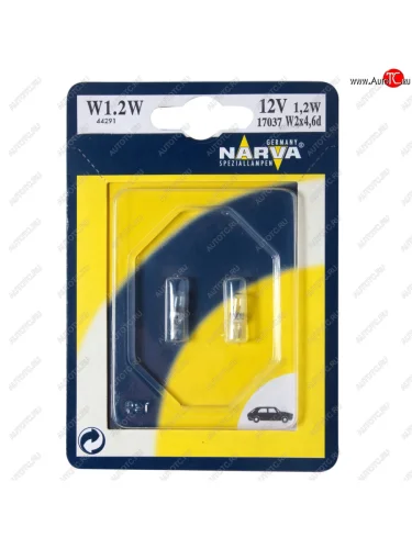 Лампа 12V W1.2W W2x4.6d блистер (2шт.) NARVA NARVA 170374000