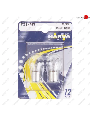 Лампа 12V P214W BAZ15d блистер (2шт.) NARVA NARVA 178814000