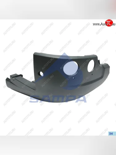 Бампер SCANIA R series CG,CR (10-) передний правая часть (круглые противотуманки) SAMPA SAMPA 18400287