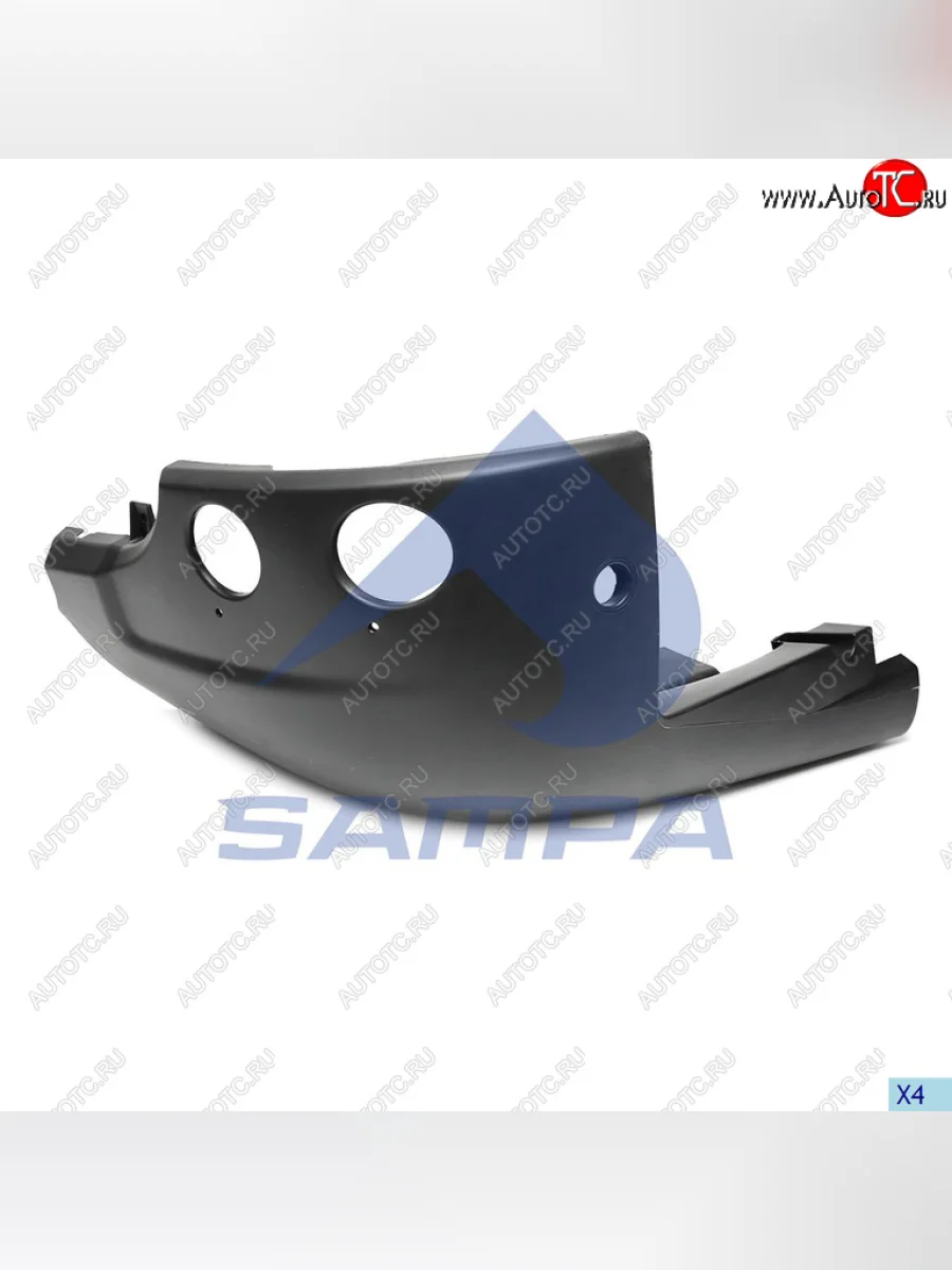 Бампер SCANIA R series CG,CR (10-) передний левая часть (круглые противотуманки) SAMPA SAMPA 18400289  в Самаре Самарской области