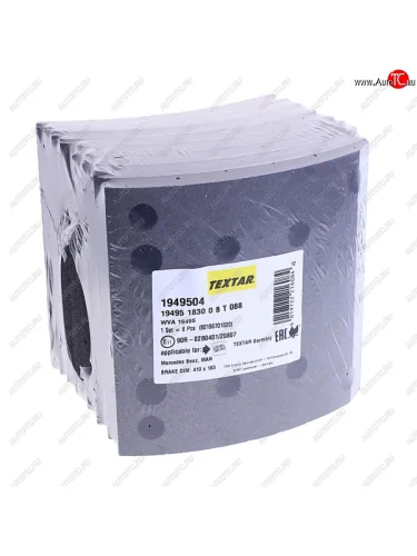 Накладка тормозной колодки MAN MERCEDES (410x183) 1-й рем. 64 отв. 8x18  93059 (8шт.) TEXTAR TEXTAR 1949504