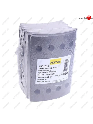 Накладка тормозной колодки SAF (300x200) 1-й рем. 64 отв. 8x18  93252 (8шт.) TEXTAR TEXTAR 1951513