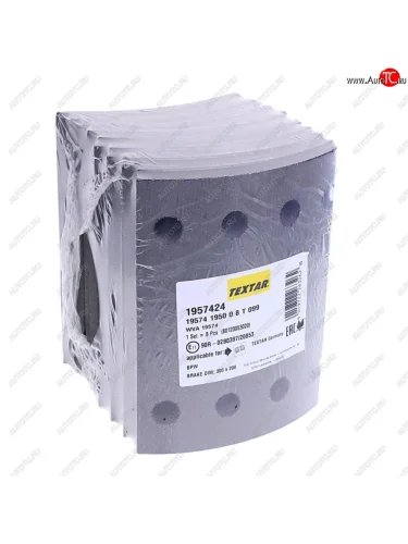 Накладка тормозной колодки BPW (300x200) 2-й рем. 80 отв. 8x15  93251 (8шт.) TEXTAR TEXTAR 1957424