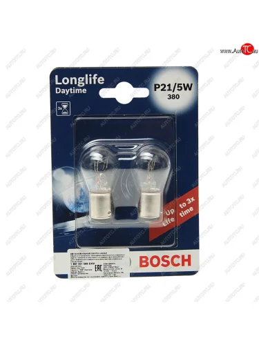 Лампа 12V P215W BAY15d блистер (2шт.) Longlife Daytime BOSCH BOSCH 1987301055