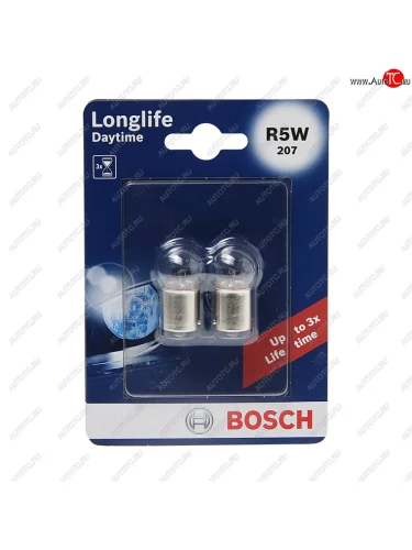Лампа 12V R5W BA15s блистер (2шт.) Longlife Daytime BOSCH BOSCH 1987301058