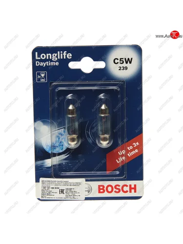 Лампа 12V C5W SV8.5-8 (2шт.) Longlife Daytime BOSCH BOSCH 1987301060