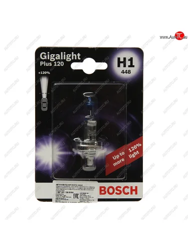Лампа 12V H1 55W P14.5s +120% блистер (1шт.) Gigalight Plus 120 BOSCH BOSCH 1987301108