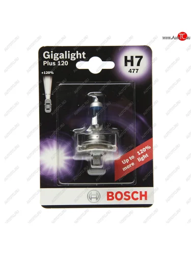 Лампа 12V H7 55W PX26d +120% блистер (1шт.) Gigalight Plus 120 BOSCH BOSCH 1987301110
