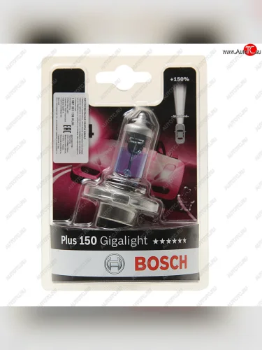 Лампа 12V H4 6055W P43t +150% блистер (1шт.) Gigalight BOSCH BOSCH 1987301136