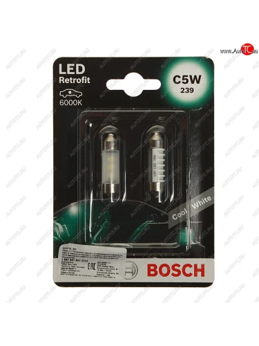 Лампа светодиодная 12V C5W SV8.5-8 двухцокольная блистер (2шт.) LED Retrofit BOSCH BOSCH 1987301501