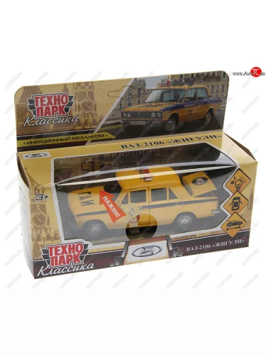 Модель автомобиля ВАЗ-2106 ГАИ металлическая (свет, звук) ТЕХНОПАРК ТЕХНОПАРК 2106-12slpol-ye