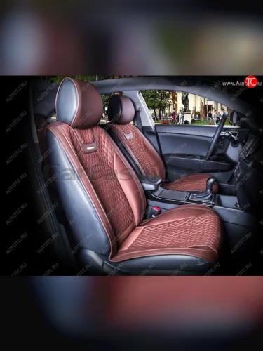 Накидка на сиденье капрон-экокожа кофе (4 предм.) (2шт.) Torino CARFASHION CARFASHION 21420 CARFASHION 21420