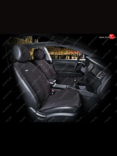 Накидка на сиденье полиэстер черно-красная (4 предм.) (2шт.) Palermo CARFASHION CARFASHION 21751