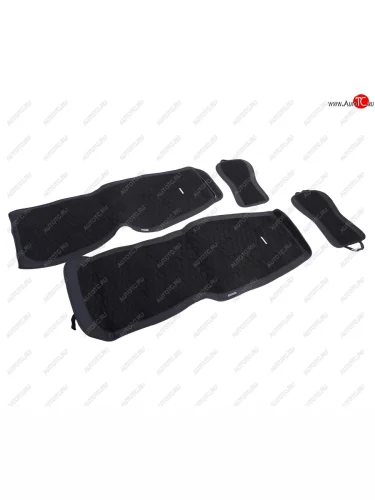 Накидка на сиденье велюр-экокожа черная черная строчка (4 предм.) (2шт.) Capri CARFASHION CARFASHION 21861