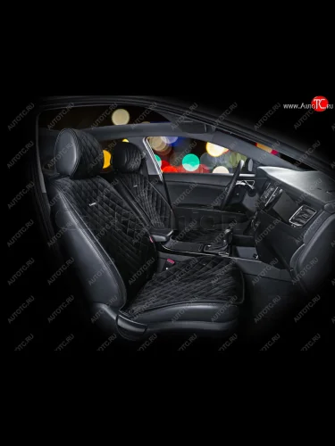 Накидка на сиденье велюр-экокожа черная (4 предм.) (2шт.) California CARFASHION CARFASHION 21896
