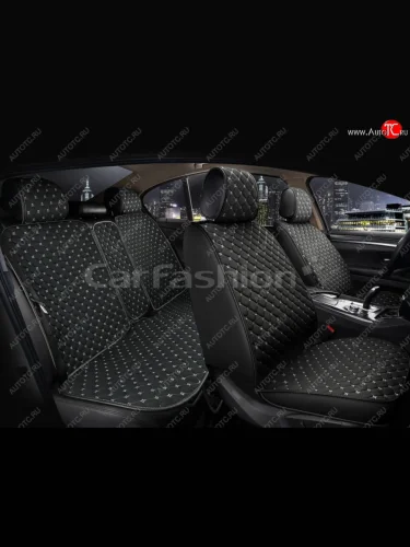 Накидка на сиденье лен черно-серые (5 предм.) (4шт.) Cube CARFASHION CARFASHION 22674