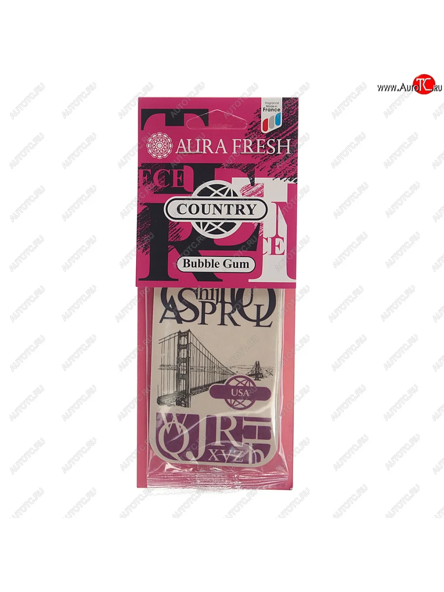 Ароматизатор подвесной картонный (bubble gum) Country AURA FRESH AURA FRESH 23018  в Самаре Самарской области