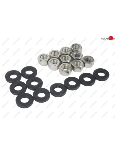 Крепеж ЗМЗ-402 ГБЦ (шайбы 10шт.+гайки 10шт.кл.19) ЭТНА Красная Этна ОАО 24-100**10-кл.19