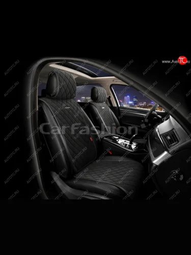 Накидка на сиденье велюр-экокожа черные (4 предм.) (2шт.) Bullet Front CARFASHION CARFASHION 26181