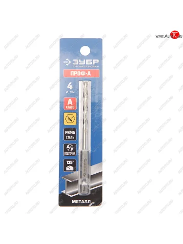 Сверло по металлу 4.0х93мм HSS 6-гранный хвостовик Профессионал ЗУБР ЗУБР 29623-4