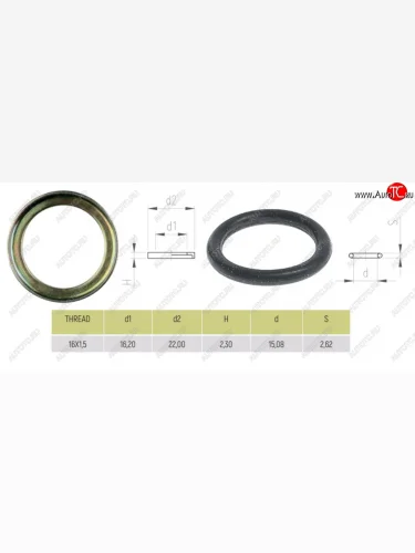 Кольцо упорное с фаской с резиновым кольцом (комплект М16) SIRIT SIRIT 2ane1615laor