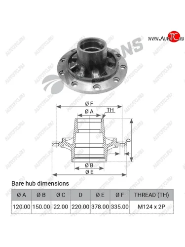 Ступица BPW колеса (без подшипников) MANSONS MANSONS 300.045