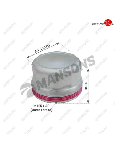 Колпак ступицы колеса BPW (125х3мм) (резьба снаружи) (10;11;12T)(SW110мм) MANSONS MANSONS 300.077