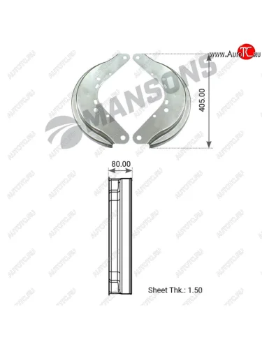 Щиток BPW барабана тормозного (на сторону) MANSONS MANSONS 300.248