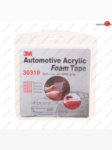 Скотч двухсторонний 6ммх5м для молдингов 3M 3M 30319