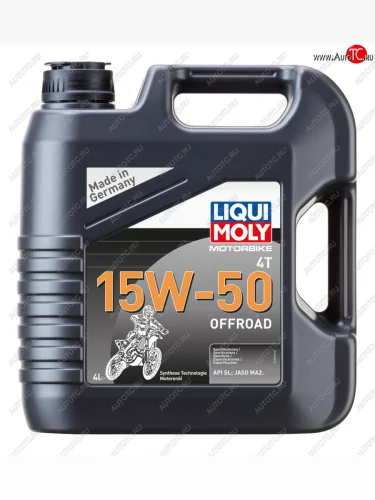Масло моторное для 4-х тактных двигателей MOTORBIKE 4T OFFROAD 15W50 синт.4л LIQUI MOLY LIQUI MOLY 3058