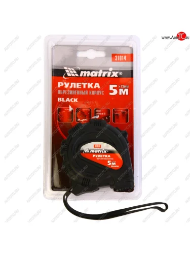 Рулетка 5м 19мм обрезиненный корпус MATRIX MATRIX 31014