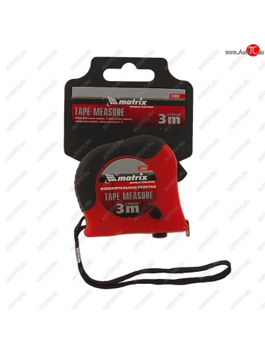 Рулетка 3м 16мм обрезиненный корпус с тремя фиксаторами MATRIX MATRIX 31052