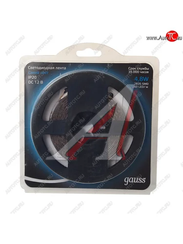 Лента светодиодная гибкая 4.8W 5м IP20 12V синий (блистер) GAUSS GAUSS 312000505