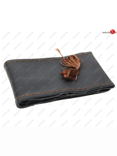 Оплетка руля (M) 37-39см черно-коричневая кожа сшивная Race CARFASHION CARFASHION 31380