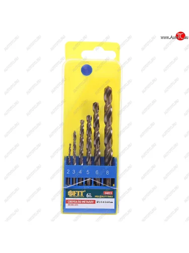 Набор сверл по металлу 2.0-8.0мм HSS Cobalt (6шт.) FIT FIT 34013