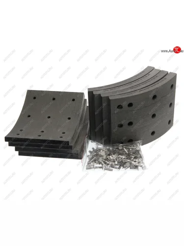 Накладка тормозной колодки полуприцепа СЗАП ось L1 8т сверл. расточ. комплект 8шт.с закл. MEGAPOWER MEGAPOWER 350-33-152