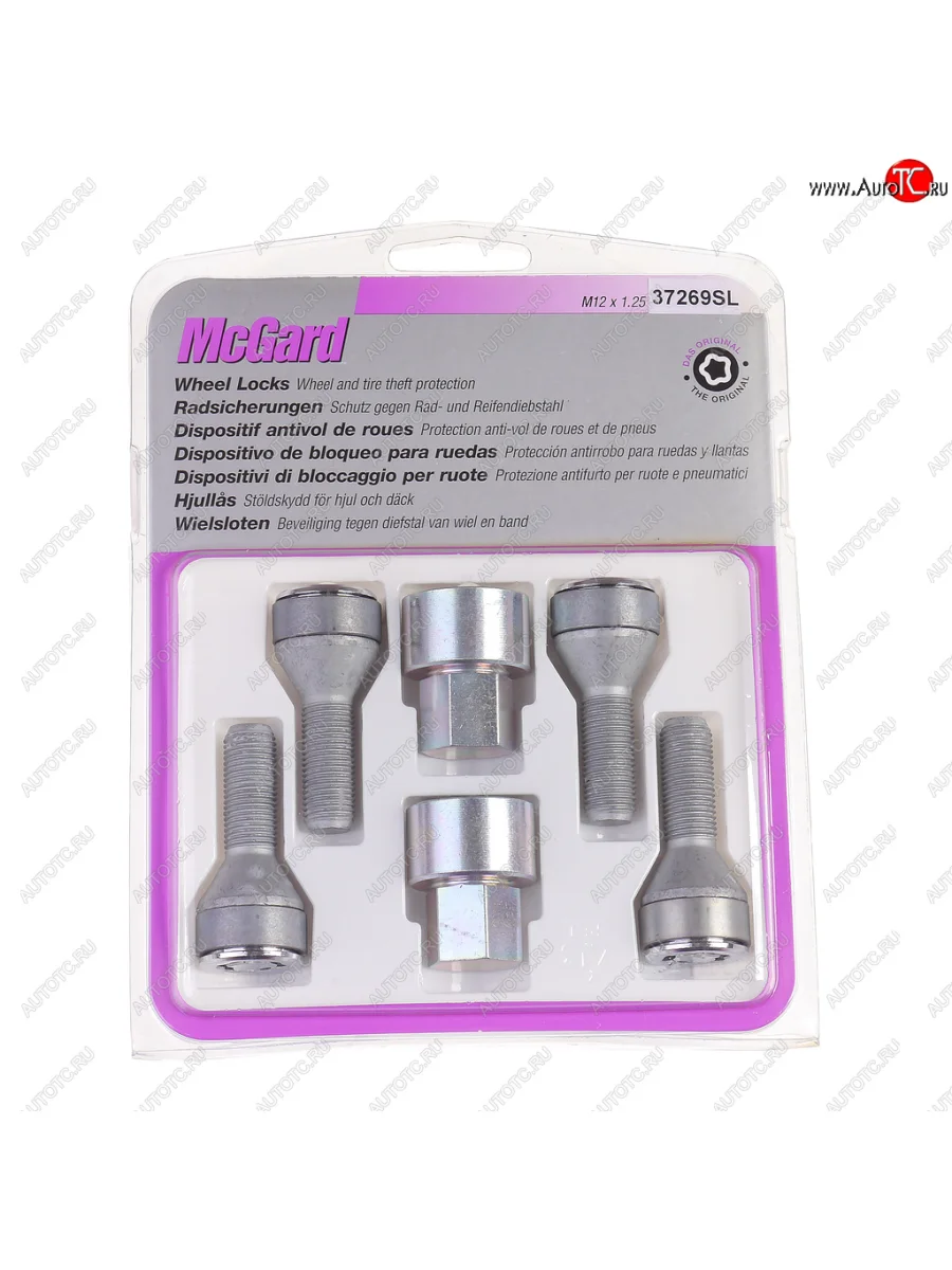 Болт колеса М12х1.25х30.5 секретки конус комплект 4шт. 2 головки под ключ 19мм MCGARD MCGARD 37269 sl  в Самаре Самарской области
