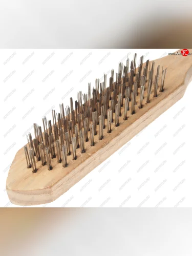 Щетка металлическая ручная деревянный корпус 6 рядов FIT FIT 38406