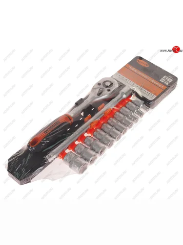 Набор головок торцевых 1/4 04-13мм с трещоткой 12 предметов АВТОДЕЛО АВТОДЕЛО 39844 АВТОДЕЛО 39844