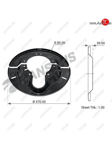 Щиток FRUEHAUF барабана тормозного пылезащитный (на сторону) MANSONS MANSONS 400.071