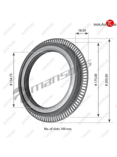 Сальник MAN F90,F2000 ступицы задней (135х175х18) (с АБС) MANSONS MANSONS 400.530