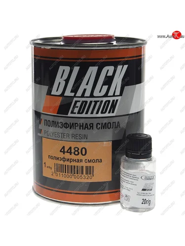 Смола полиэфирная 1кг с отвердителем 20г Black Edition MAXTOR MAXTOR 4480