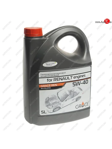 Масло моторное для RENAULT 5W40 синт.5л GRACE GRACE 4603728813424