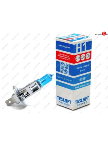 Лампа 12V H1 55W P14.5s 3700K 1100лм Super White TESLAFT (Россия) TESLAFT 4631111142691