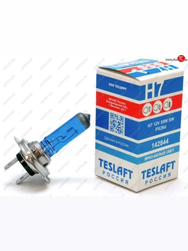 Лампа 12V H7 100W PX26d 1500лм Super White TESLAFT (Россия) TESLAFT 4631111142844